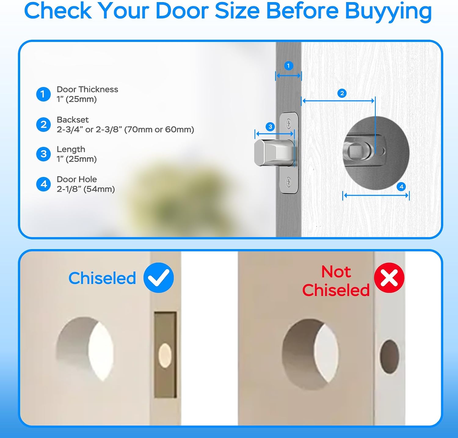 Smart Fingerprint Door Handle, Keyless Entry Biometric Lock with Passcode & Mechanical Key, Easy Install Interior Door Lock for Home/Bedroom/Office, Black