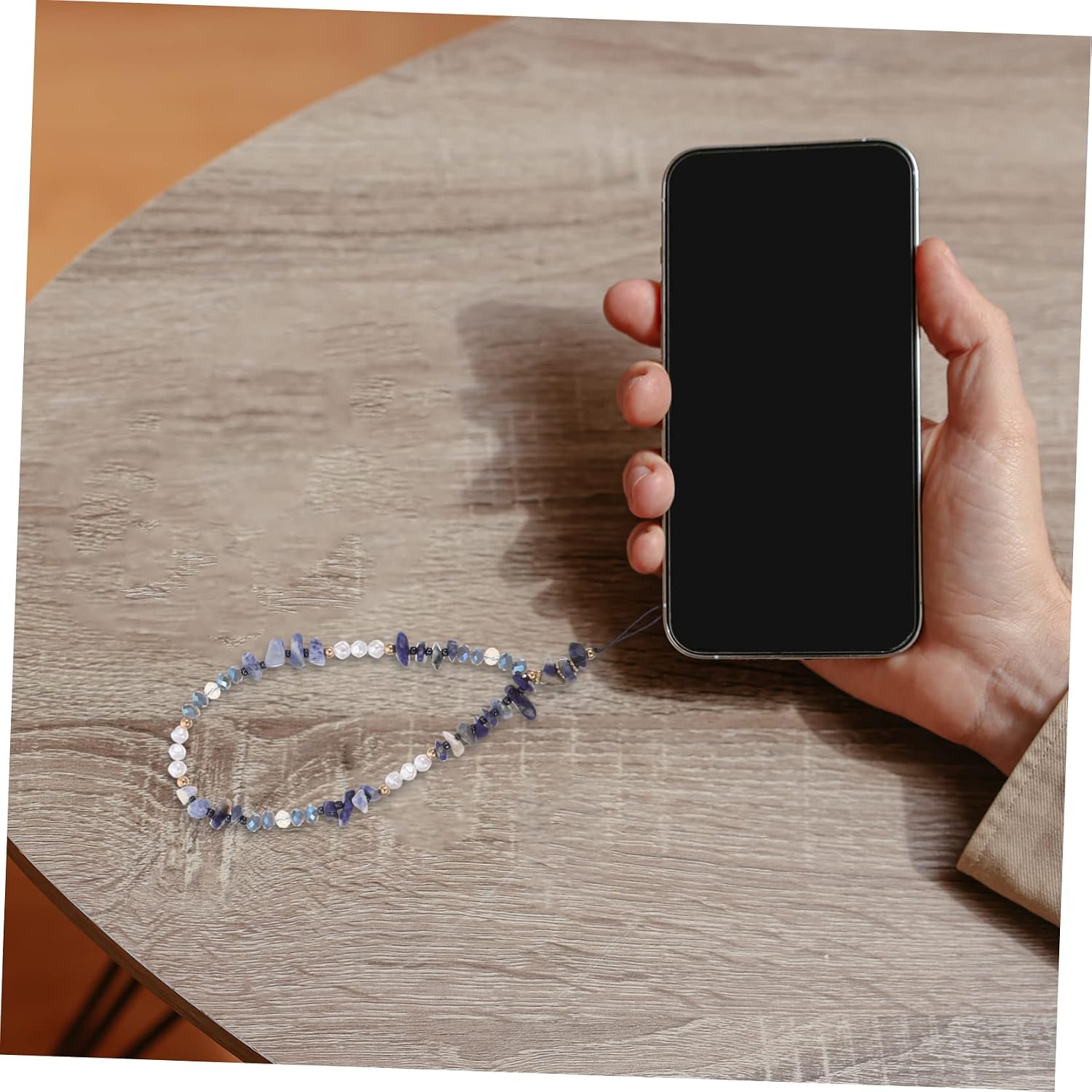2pcs Pearl Mobile Phone Chain Phones Wristlet Lanyard Beaded Mobile Phone Lanyard Phone Case Pendant