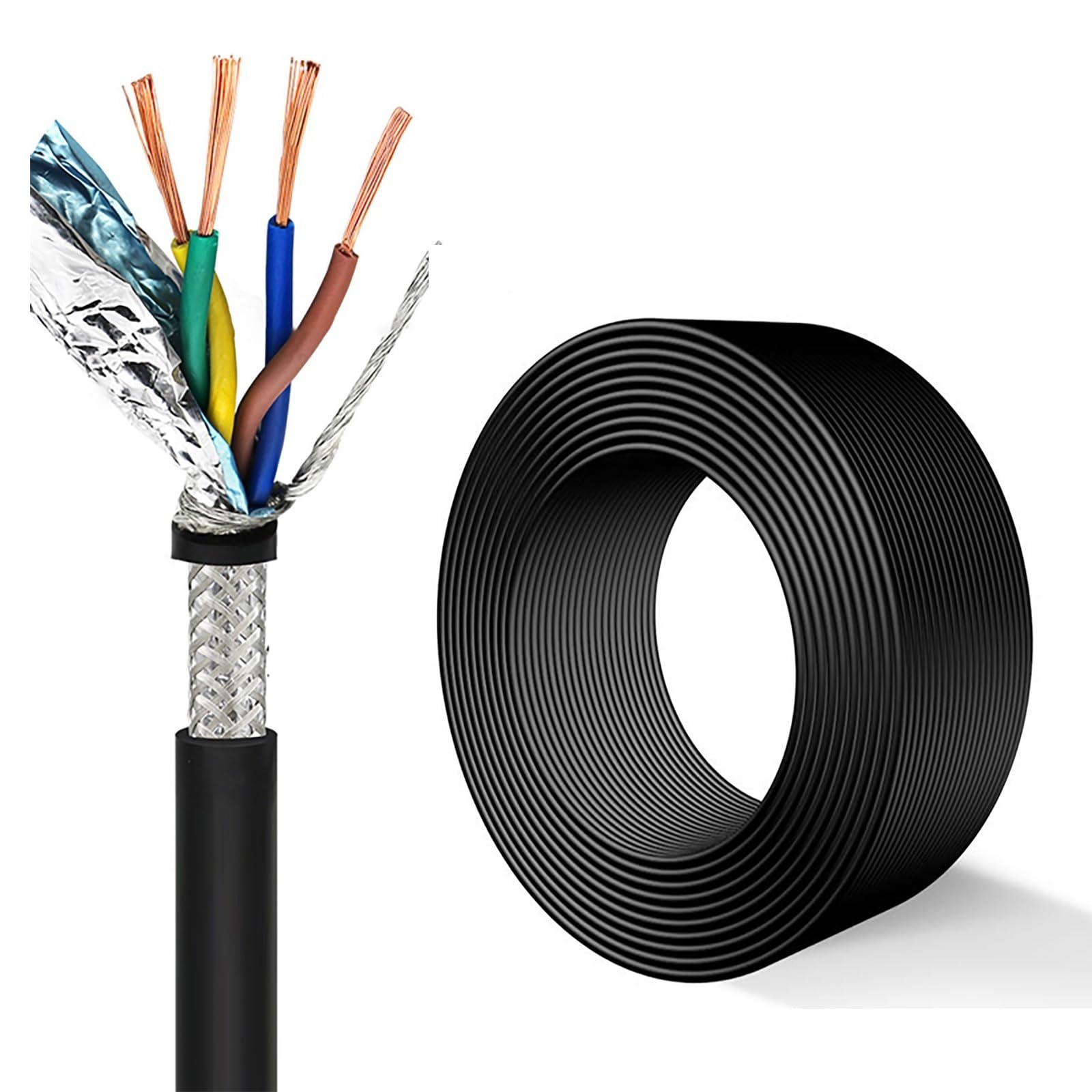 Cable RVVSP apantallado de cobre: elimina interferencias en tu audio y alarmas con 50M de PVC