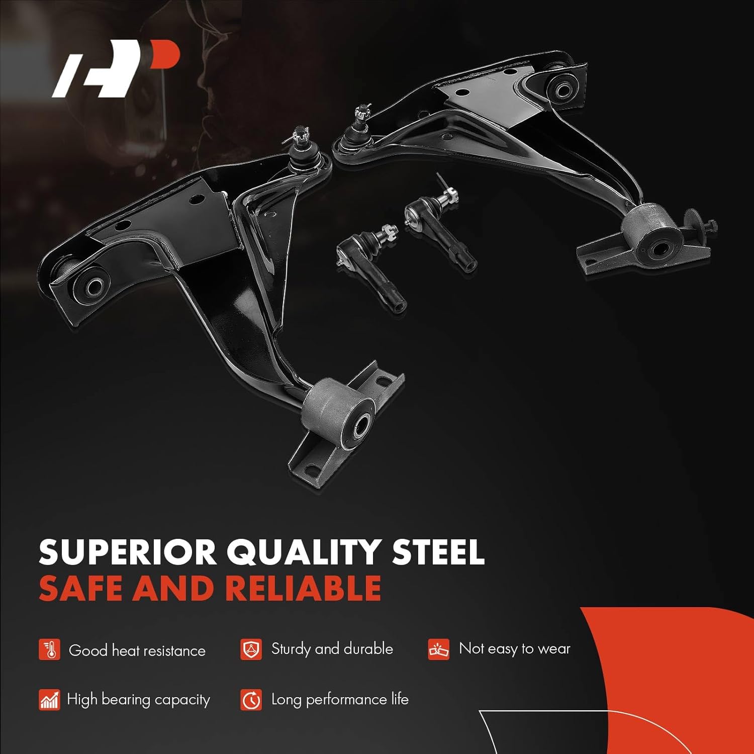 A-Premium Set of 6, Front Lower Control Arm, Inner Outer Tie Rod End, Compatible with Ford Explorer 2002-2003, Mercury Mountaineer 2002-2003, V6 4.0L