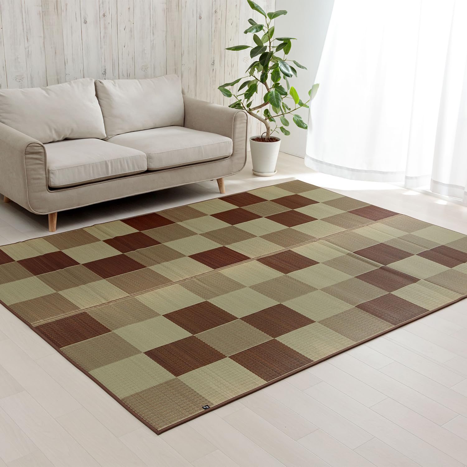 イケヒコ　い草ラグカーペット 『Fブロック2』 ブラウン Amazon｜イケヒコ・コーポレーション い草ラグ カーペット 国産 『F