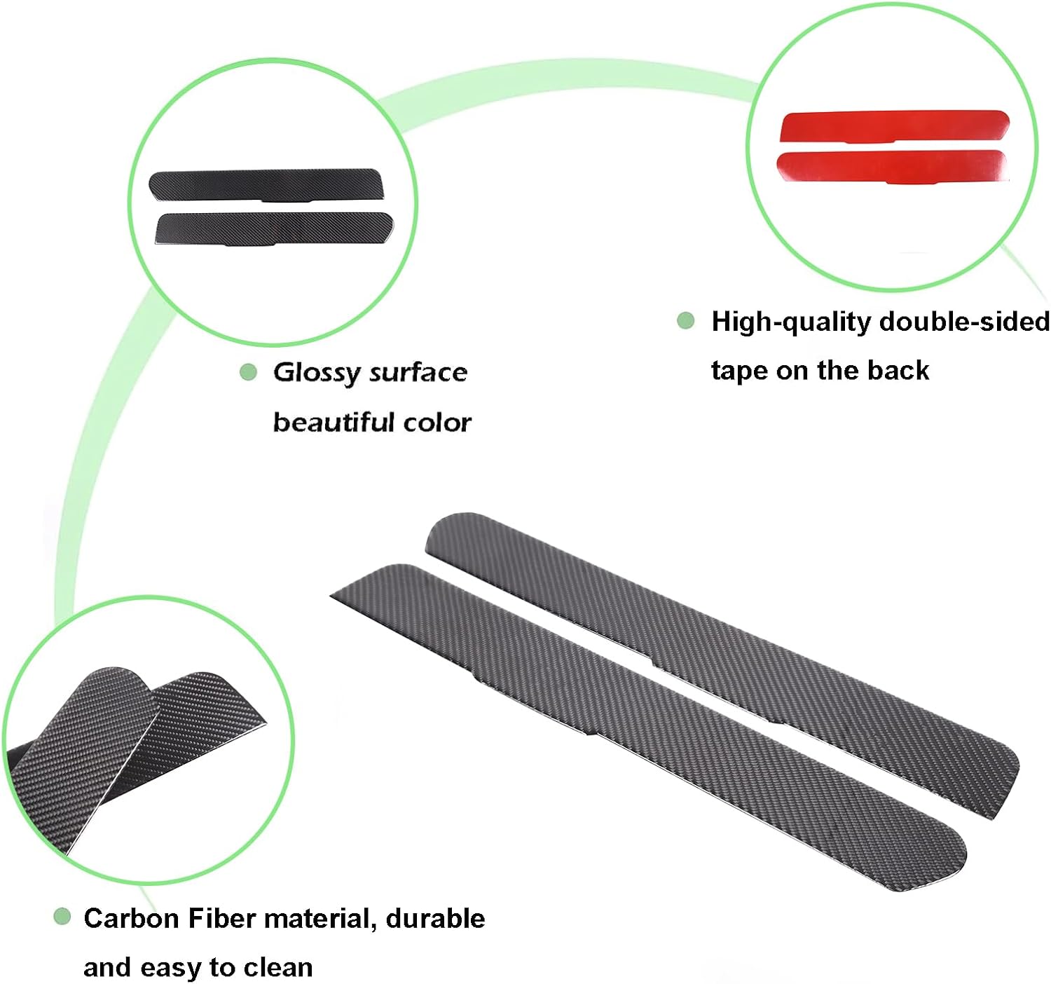 PIUGILH Rear Door Inner Armrest Panel Cover Trim Compatible with Land Rover Defender 90 110 130 2020-2024 Accessories, Soft Carbon Fiber Decorative Cover Trim, 2Pcs