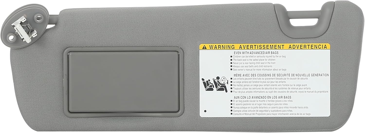 Left Driver Side Sun Visor Compatible with Toyota Highlander 2014 2015 2016 2017 2018 2019 Replaces# 74320-0E074-B0 (Gray, Left) Left gray