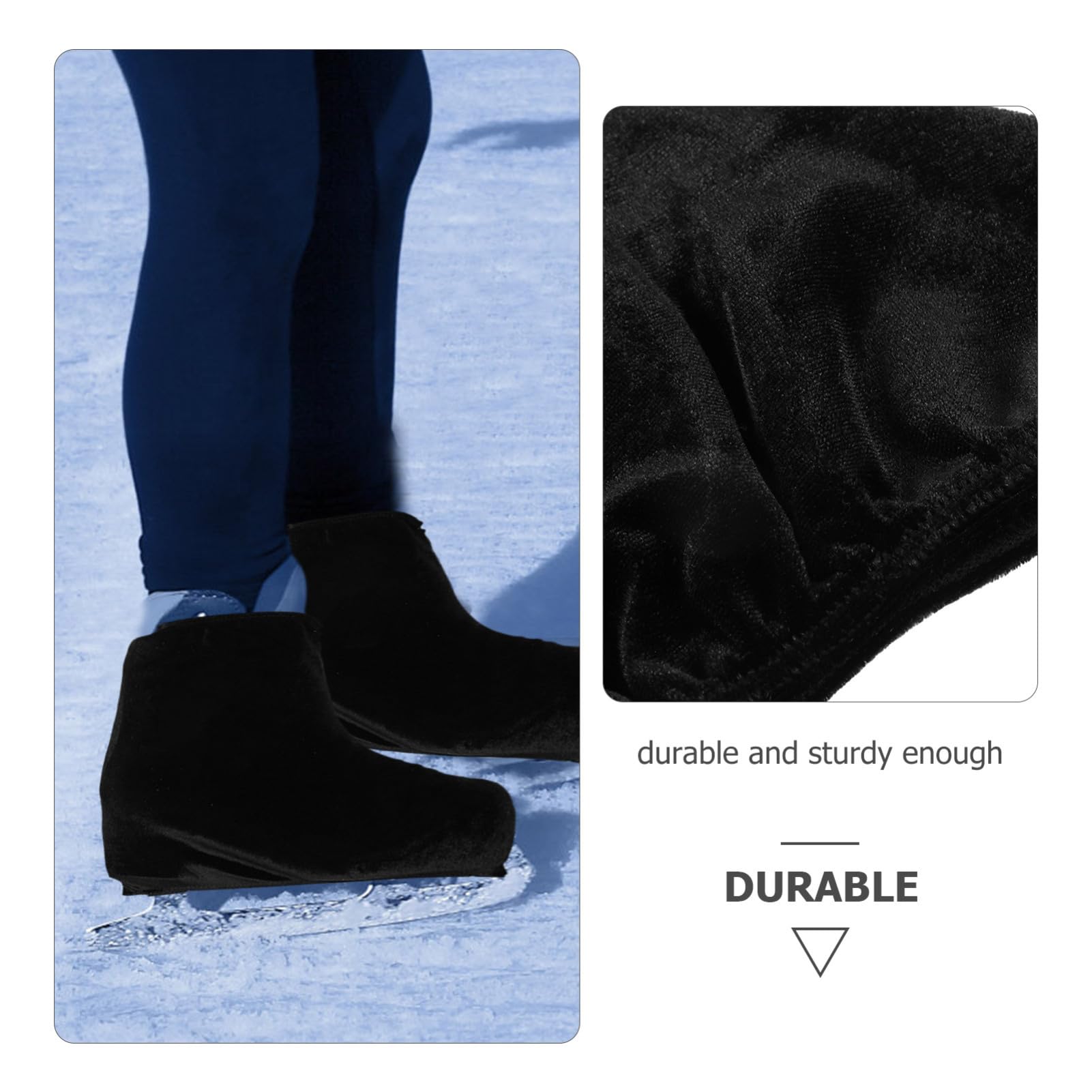 Yardwe Couvre-Chaussures de Patinage Artistique Professionnel Couvre-Chaussures de Patin à roulettes élastique en Velours coréen pour Hommes et Femmes 1 Paire (Noir) snowskate