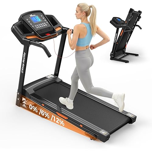 Lastforever 3.5HP Folding Treadmill for Home, 350 lbs Capacity, Portable Treadmills with 3-Level 12% Manual Incline, Bluetooth Speaker, Shock Absorption, Quiet Motor