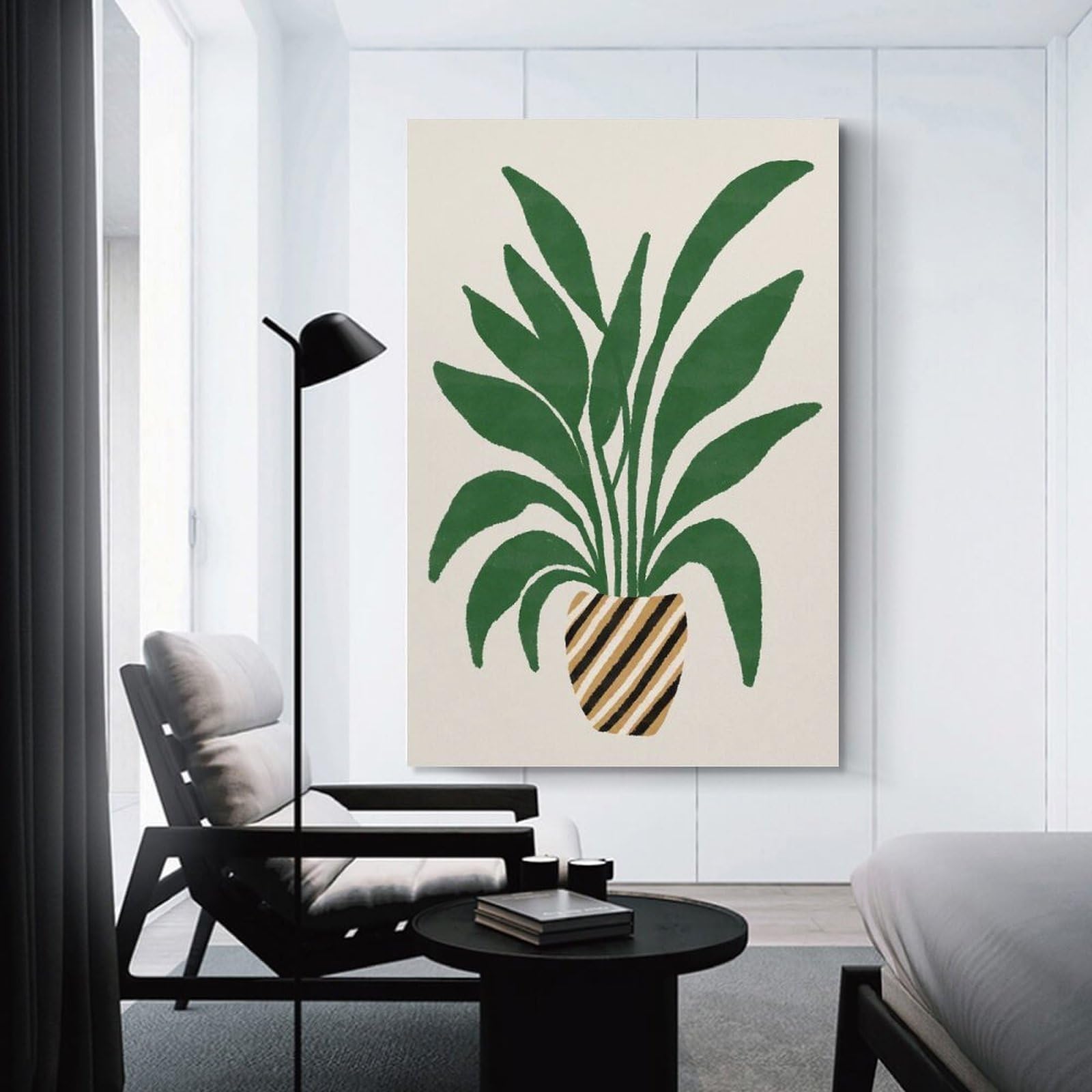 Junmoney Strelitzia Plant Decorative Canvas Print, 24x36inch(60x90cm), for Study, Office Or Focused Interiors, Canvas Wall Decor for Creative Rooms