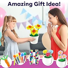 FUNZBO Christmas Arts and Crafts Supplies for Kids - Craft Kits with Pipe Cleaners, Popsicle Stickers, Construction Paper, Pom Poms & Googly Eyes, Birthday Gifts for Girls & Boys Age 4+