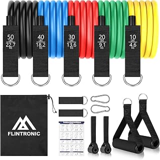 flintronic Bandas de Resistencia Elástica, Gomas Elasticas Musculacion, Cuerdas Elásticas de Fitness para Entrenamiento de Fuerza Muscular, Deporte, Pilates, Yoga
