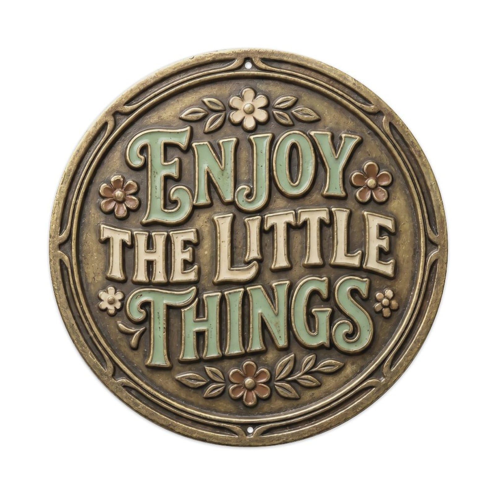 Enjoy Little Things Nostalgic Workshop Ornament Retro Metal Tin Sign