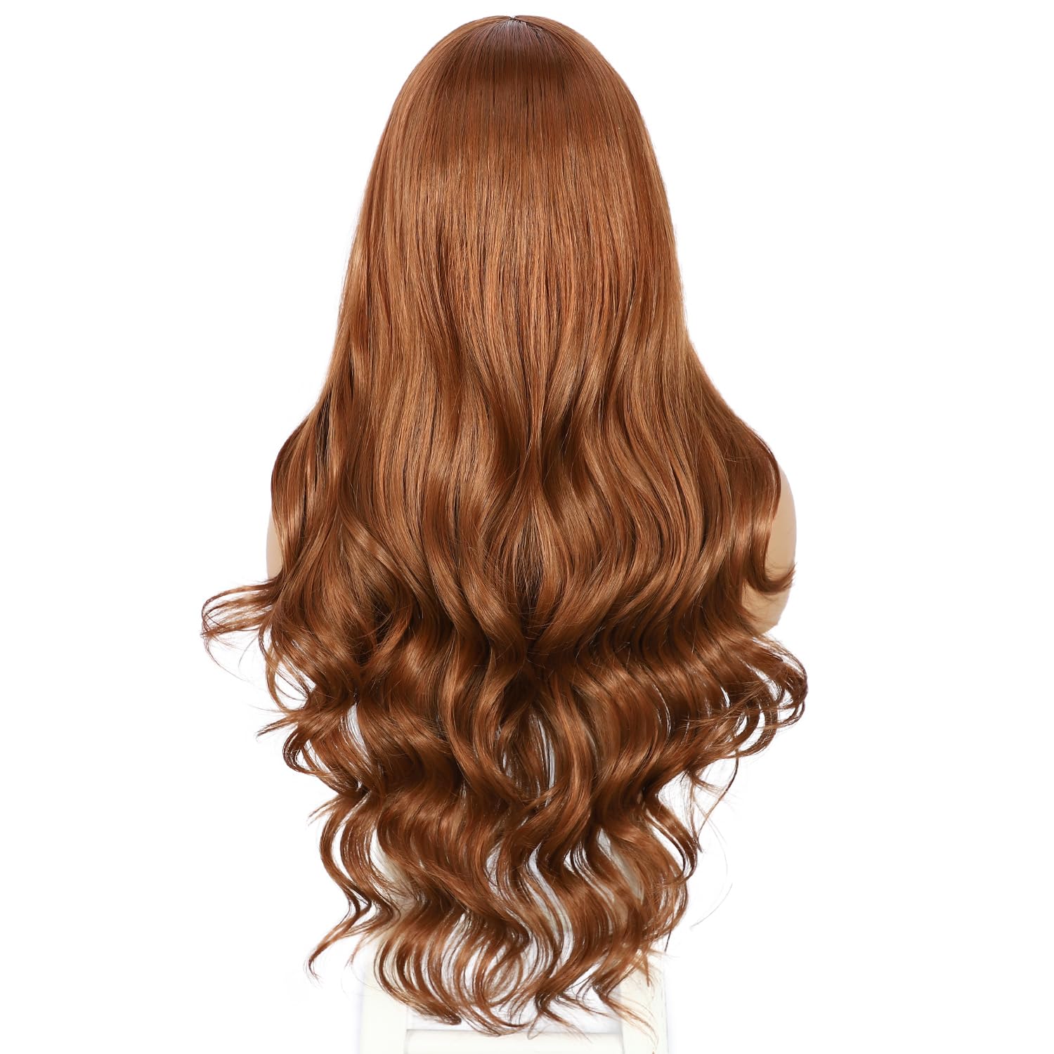 Sapphirewigs Auburn Lace Front Wig 13x4 Synthetic Body Wave Synthetic Lace Front Wigs Party Date Daily Wear Christmas Natural Looking 26 inch - Image 2