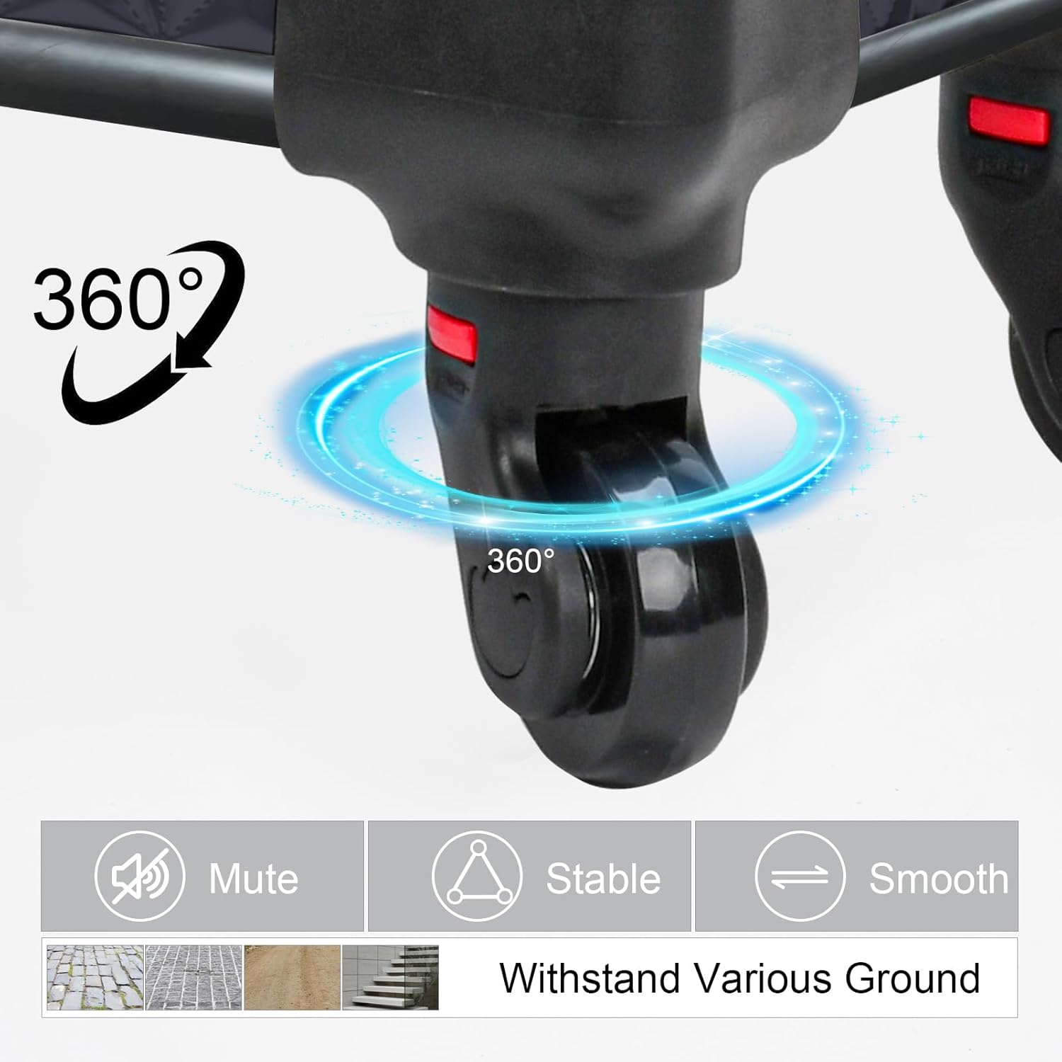 TOPACK Rolling Makeup Train Case,360°Rotaing Wheel Aluminum Cosmetic Case with Trolley 4-Tray for Tattoo/Barber/Nail Tech Travel Cart Organizer 13.1 * 9.8 * 18.3in BLACK (BLACK)