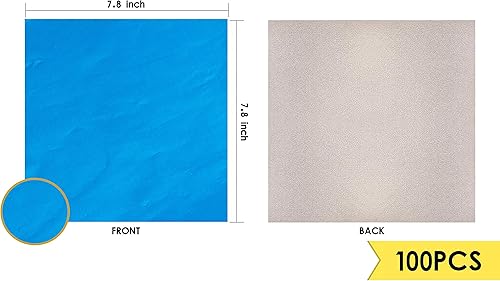 Miniatura 2 de 100 envoltorios grandes de barra de caramelo envoltorios de barra de chocolate de 78 x 78 pulgadas envoltorios de aluminio azul hojas de embalaje