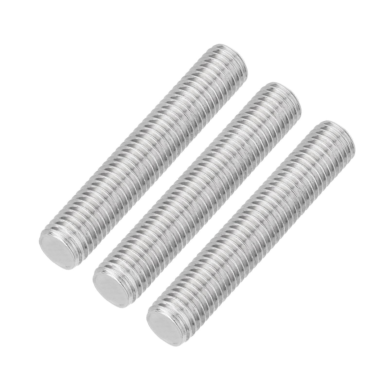 uxcell 3Pcs Fully Threaded Rod, M12 x 70mm 304 Stainless Steel Right Hand Thread Bar Studs M12-1.75 Thread Pitch for Furniture Machinery Assembly