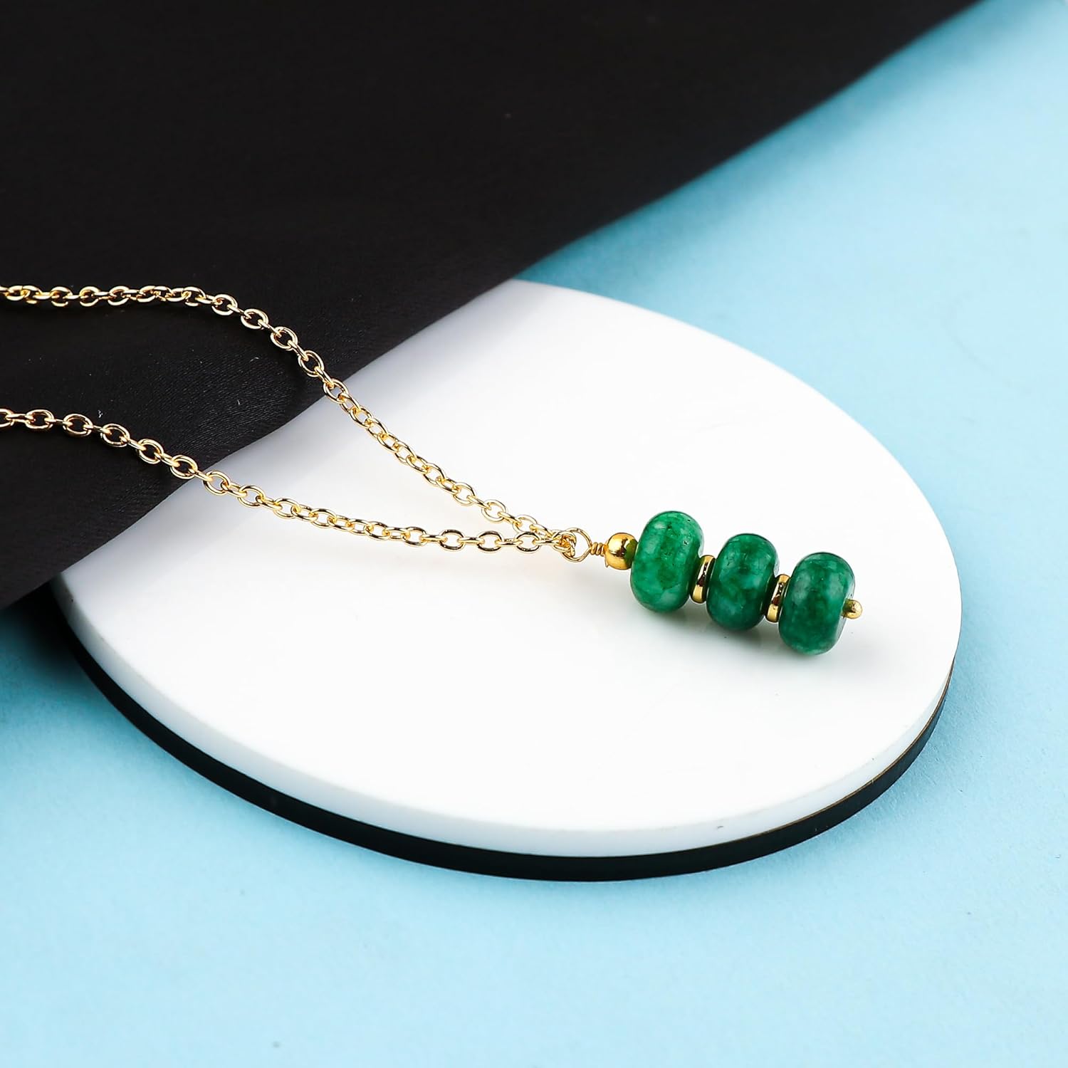 Rondelle Beads Necklace – Crystal Beads, 16+2 Inch Adjustable Chain – Hypoallergenic Gold Plated – Handmade Boho Jewelry for Women – Elegant Gift for Her - Image 2