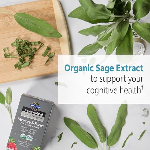 Miniatura 2 de Garden of Life Dr Formulated Organic Brain Health Memory  Focus para adolescentes y adultos jóvenes 60 unidades