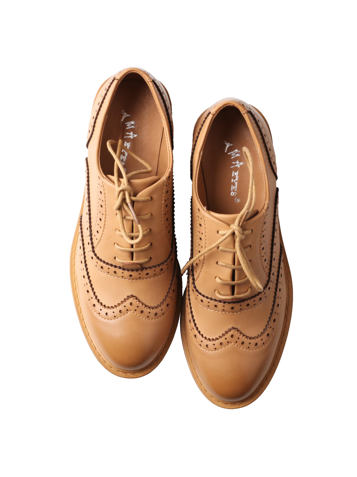 TMA EYES Femmes Classic Oxford Lacets Business Dress Chaussures Plates - Formes Oxford Chaussures