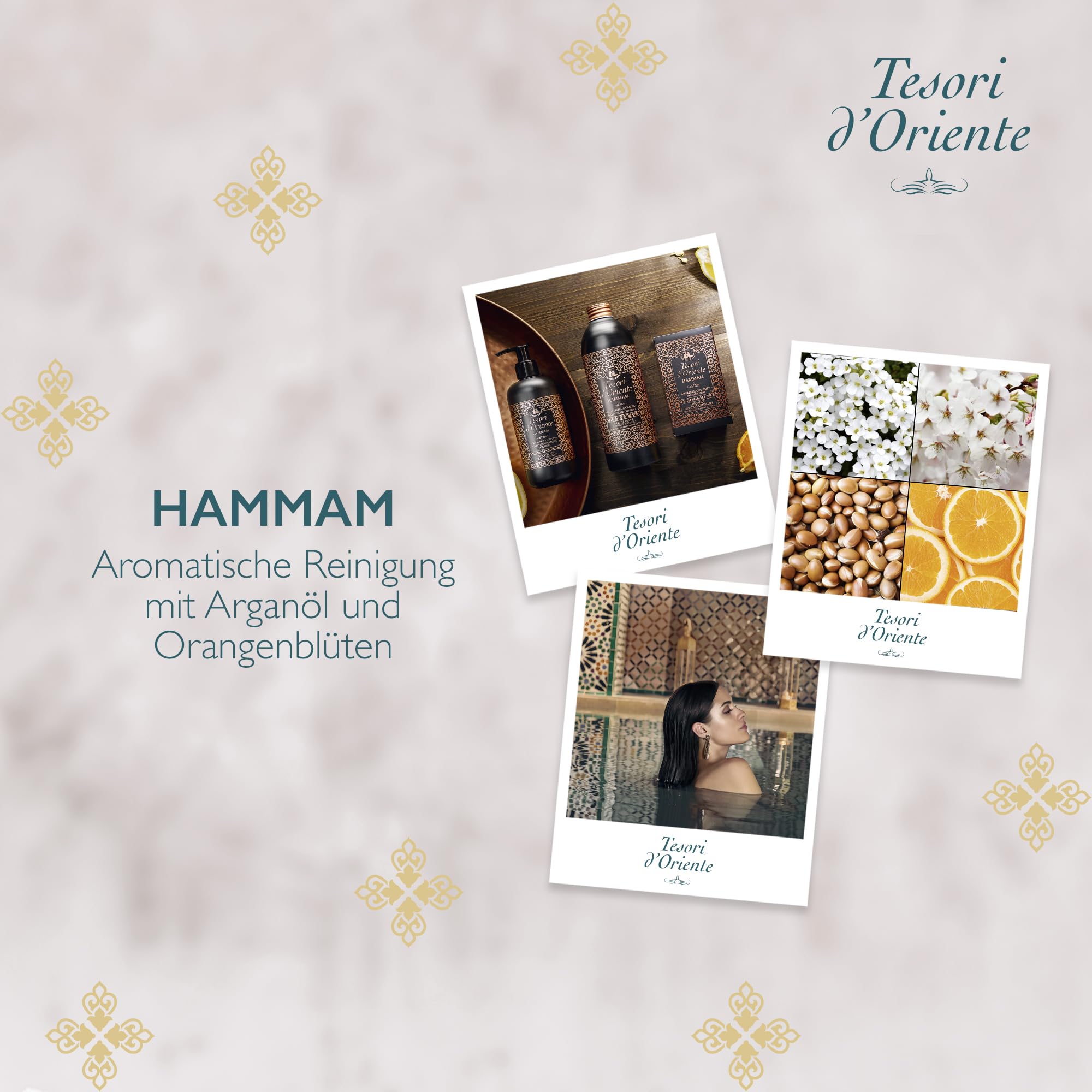 Tesori d'Oriente | Gommage corporel « Hammam » | Gommage aromatique pour le corps et les sens | Rituels de bien-être pour le corps et les sens | 300 ml