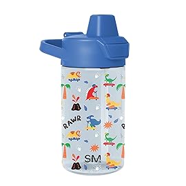 Simple Modern Kids Tritan Plastic Summit Water Bottle | 12 oz BPA-Free Cup with Covered Leak Proof Straw Lid for Boys, Toddlers | Rad Dino