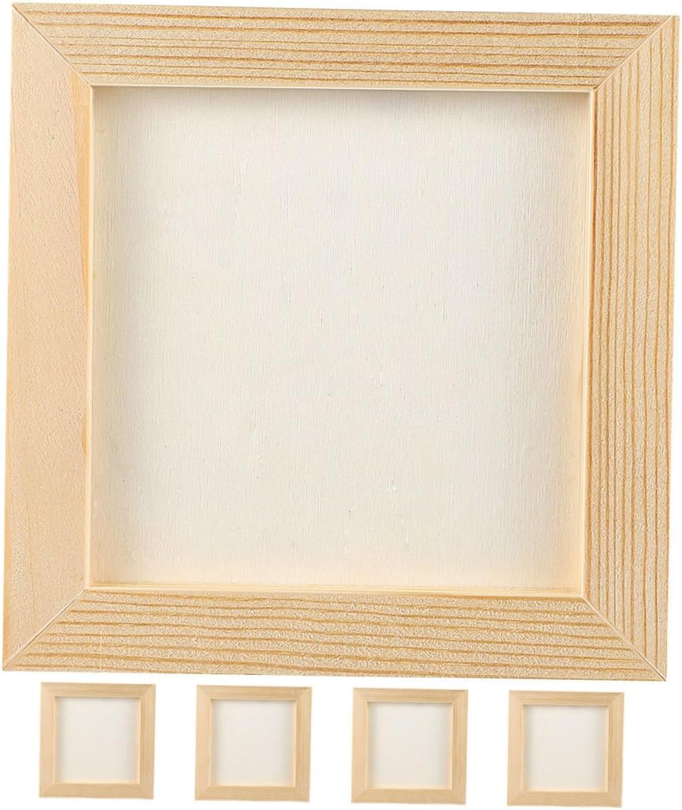 5 Pcs Blank Wood Picture Frames for Kids DIY Craft Projects