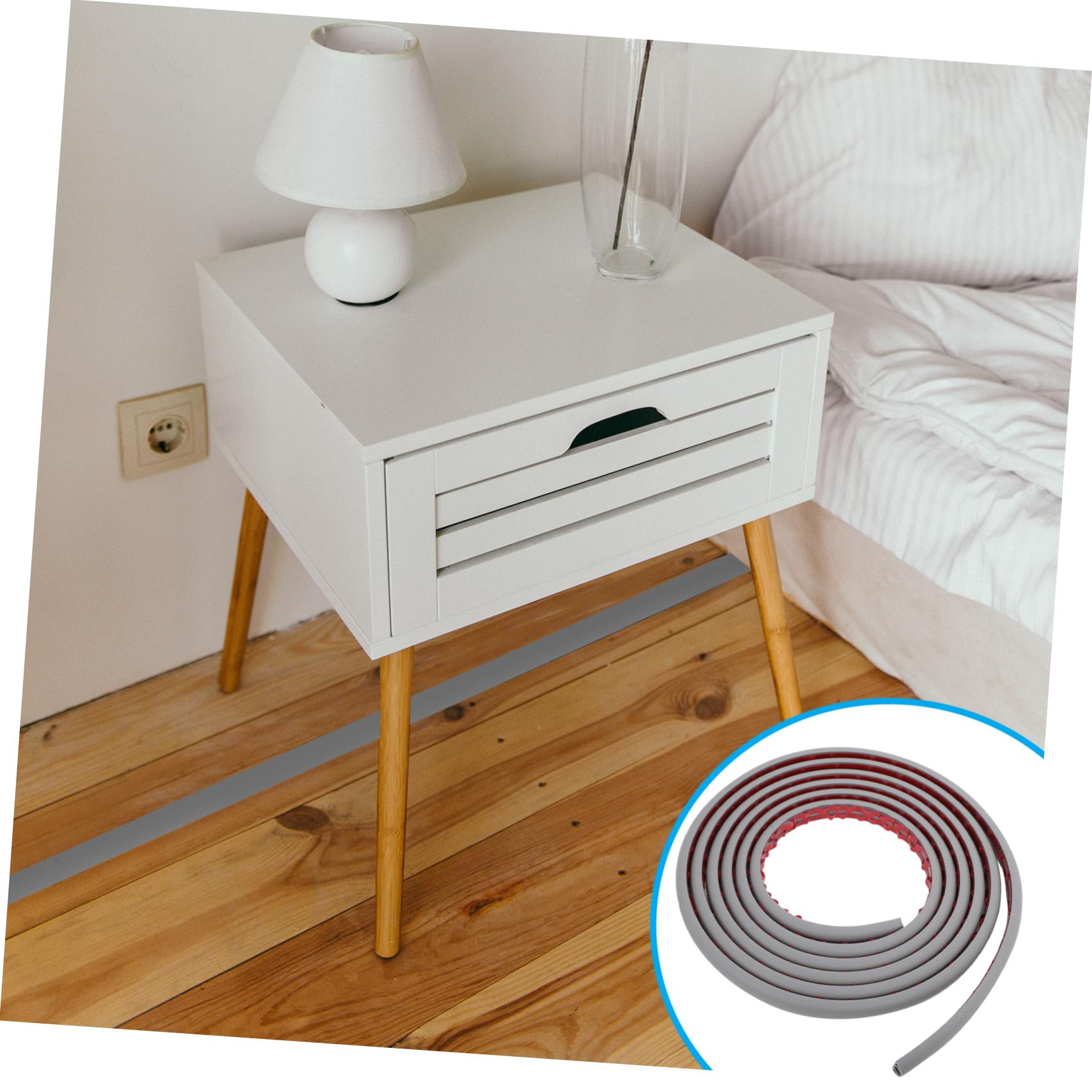 Canaleta Adhesiva para Cables de Pared Tubo Organizador Gris con Interior Protección y Ocultación de Cables para Hogar y Oficina