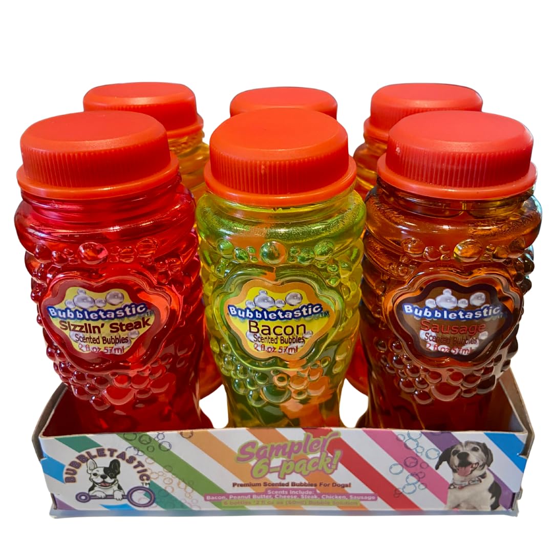 Amazon.com: Bubbletastic Dog Bubble Sampler 6 Pack, Six Different