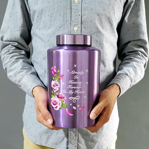 Miniatura 2 de Urnas de cremación grandes de hasta 220 libras para cenizas humanas adultas urna decorativa para cenizas masculinas femeninas con bolsa de