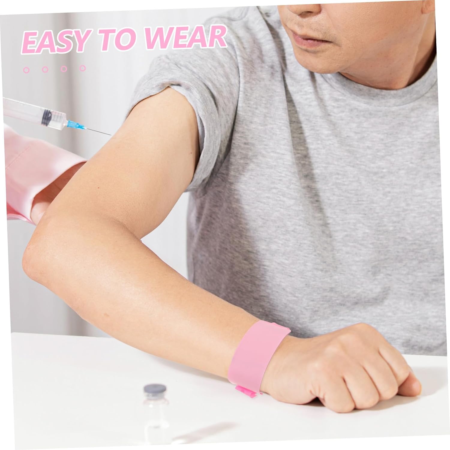 Disposable PVC Inpatient Id Wristbands 100pcs Pink Tamper-Proof Patient Identification Bracelets for Adult Hospital Use