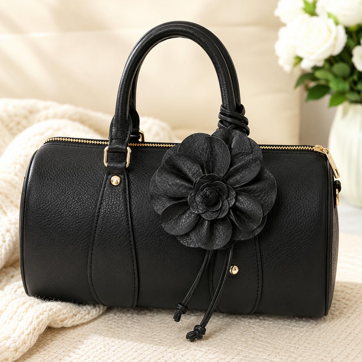 Women-Flower-Waist-Belt PU Leather Skinny Waist Belt Boho Dress Belts Adjustable Tassel Waist for Dress Shirts Wedding