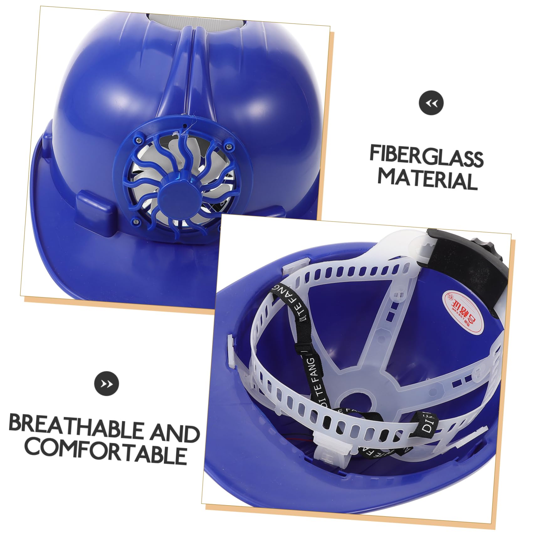 Casco Sicurezza con Ventilatore Solare Protezione e Raffreddamento per Lavori Esterni Resistente e Traspirante Accessorio per Attività