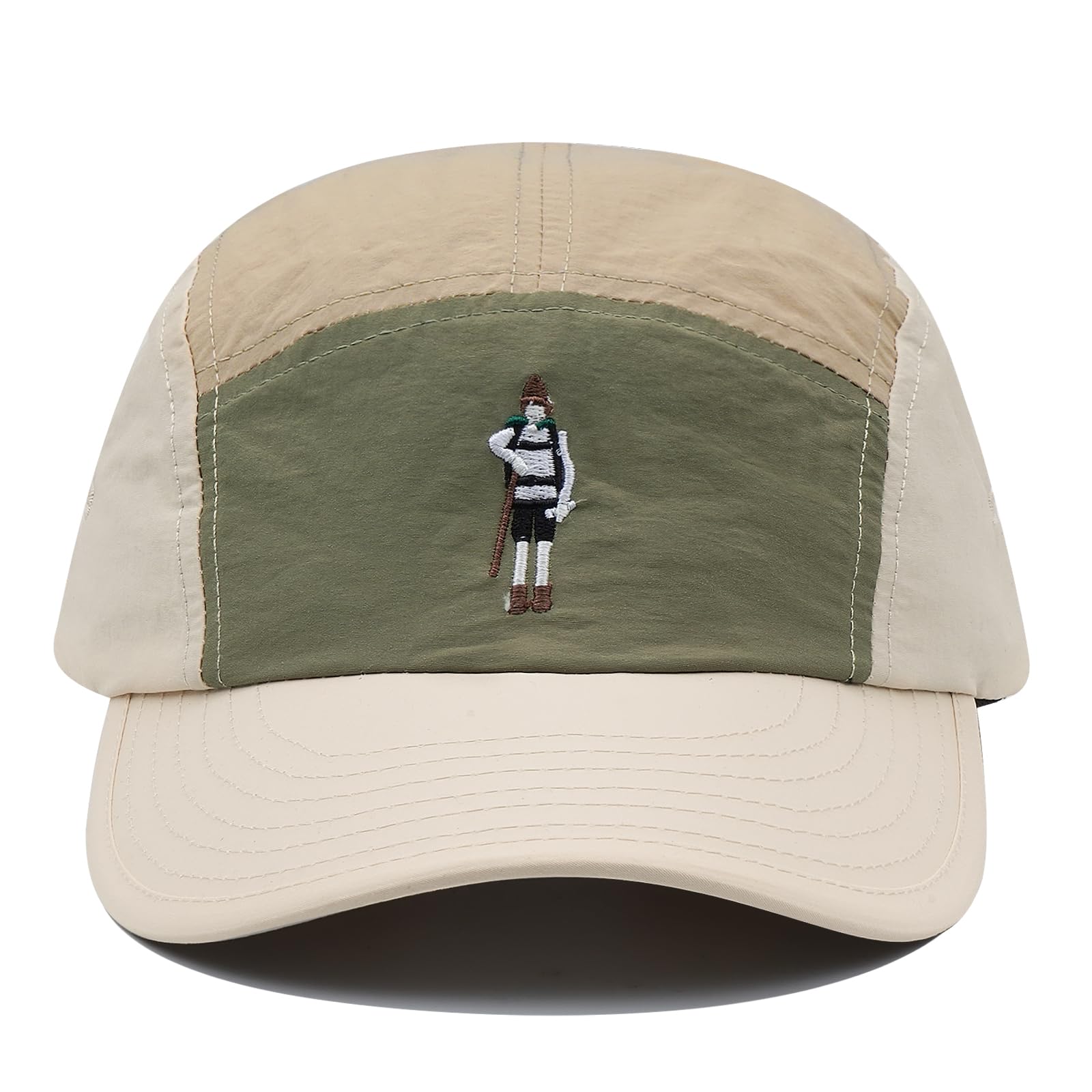 CLAPE 5 Panel Cap Curved Bill Dad Golf Cap Waterproof Nylon Hat Stylish Embroidered Baseball Cap Hip Pop