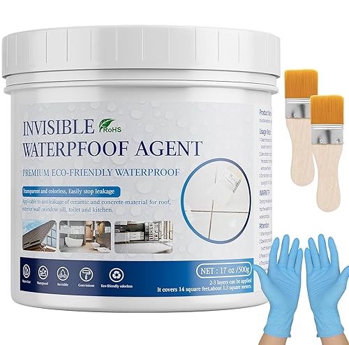 Miniatura 10 de Revestimiento impermeable transparente 5 kg (175 oz), agente impermeable invisible, pegamento impermeable de reparación a base de agua, sellador