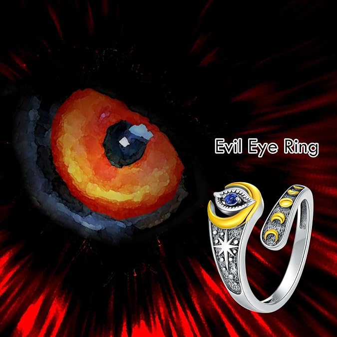 MONGAS Mushroom/Cardinal/Evil Eye/Scorpion/Hummingbird/Phoenix Ring 925 Sterling Silver Spoon Ring Christmas Jewelry Gifts for Women