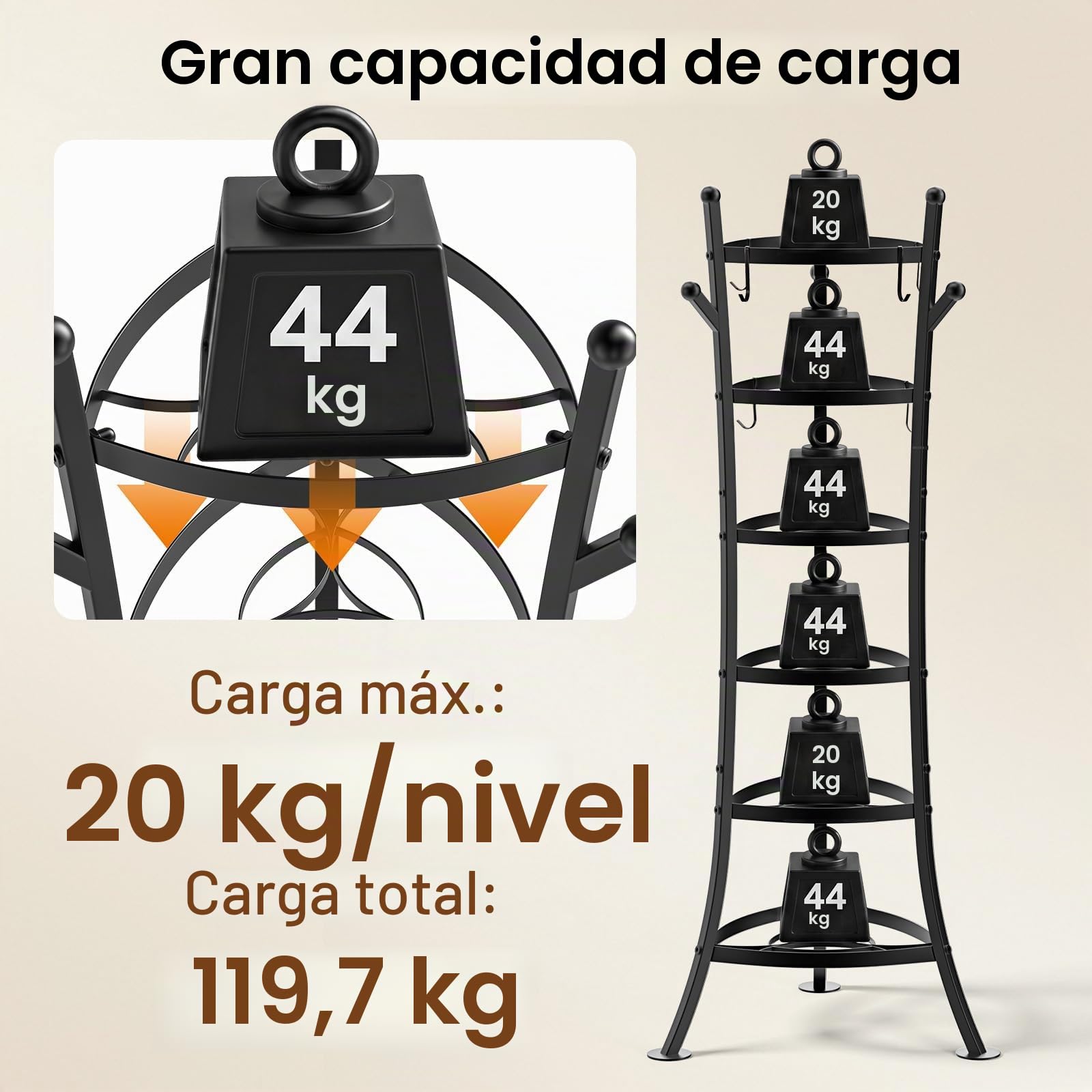 Housolution Organizador de Ollas y Sartenes Soporte para Ollas de 6 Niveles