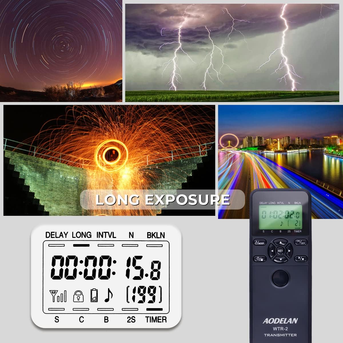 Wireless Remote Shutter Release for Nikon, Shutter Release Timer for d850, Z9, d7500, d5600, d500, d750, Z5, Z6, d780, d800, d7200, d810, d4, d700, Z6, d5500