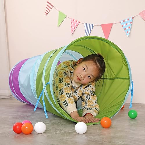 Miniatura 3 de LimitlessFunN Túnel de juego gateando para niños túnel de arco iris portátil emergente para niños, niños pequeños, niños y niñas, mascotas, perros y