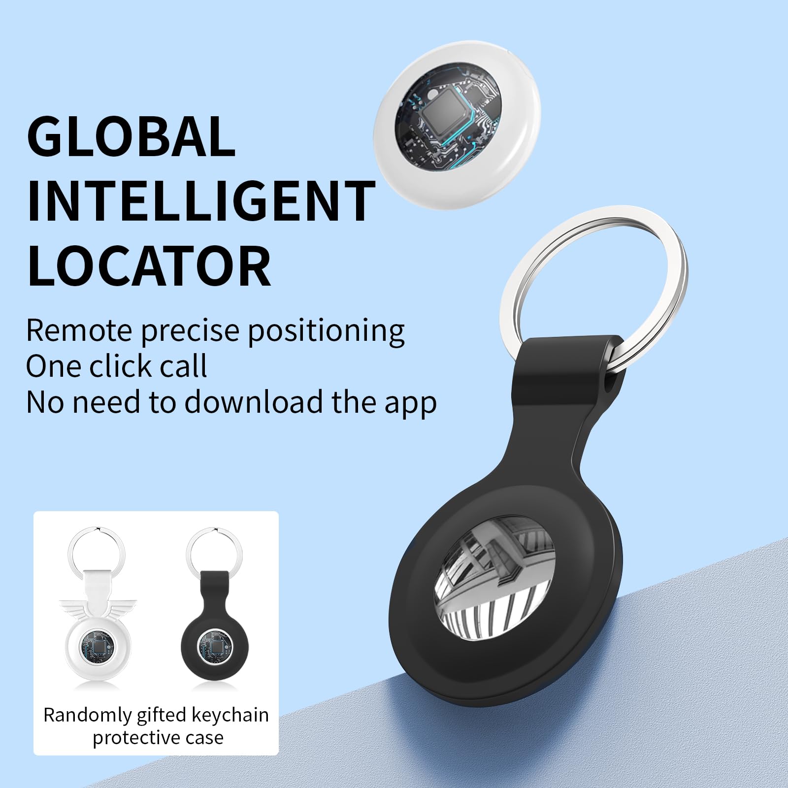 GAGAAL Smart Tag Bluetooth Air Tracker Item Finders, Locator Tags with Find My Compatibility (iOS Only), Track Your Keys, Wallet, Luggage, Backpack, Pet, Comes with Keychain Cover(White)