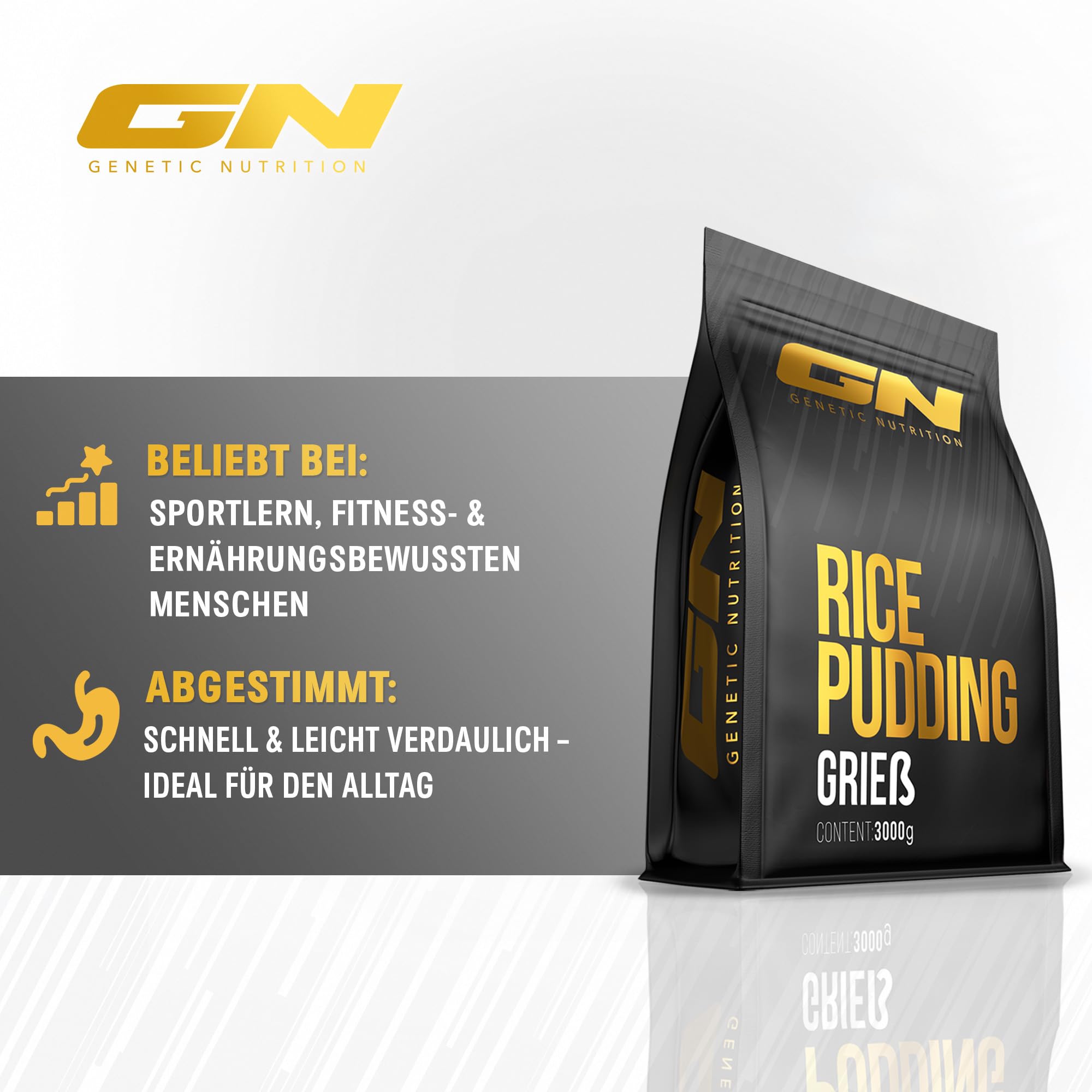 GN Laboratories Rice Pudding Grieß Proteinpudding Zuckerfrei Low-Carb 3000g Beutel