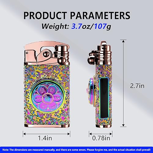 Miniatura 5 de BABOBIU Encendedor eléctrico con brazo oscilante, sin llama, recargable, resistente al viento, encendedor de plasma con hermoso patrón, bandeja