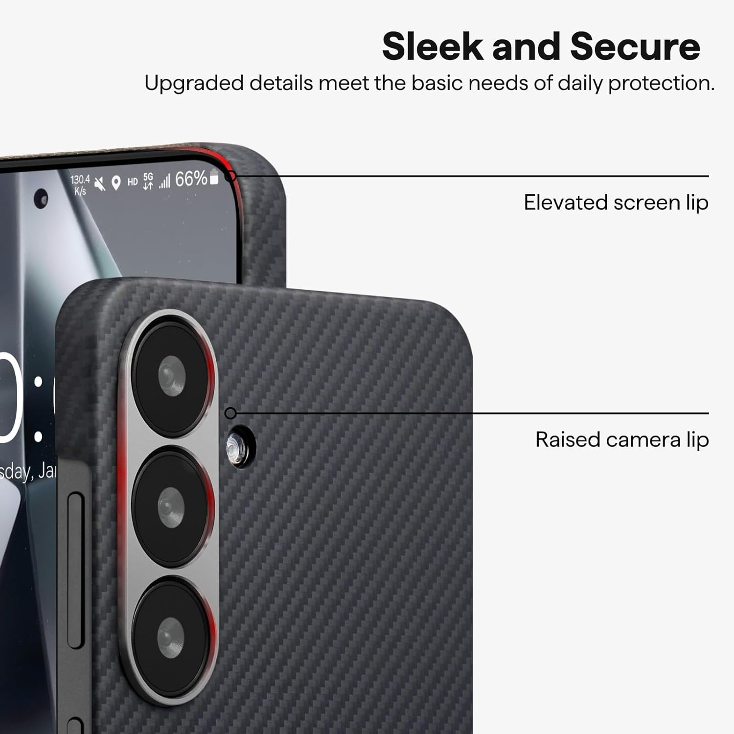 pitaka for S25 Plus Case, 6.7 Inch, Compatible with MagSafe, Slim & Light Samsung Galaxy S25 Plus Case, 600D Aramid Fiber Made [Ultra-Slim Case - Black/Gray]