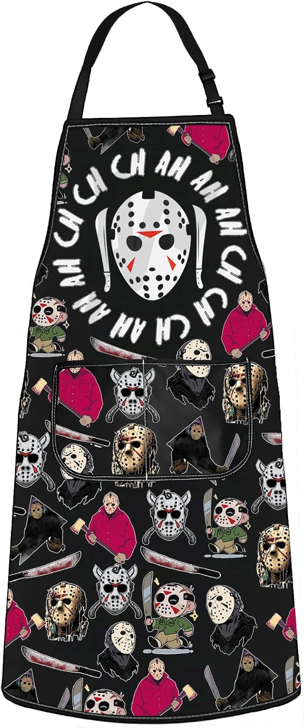 WZMPA Mask Kitchen Apron Movie Fans Gift Serials Killer Chef Apron Mask Merchandise