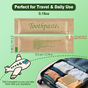 0.18oz Small Toothpaste Travel Size Bulk,Mini Toothpaste Travel for Hotel Camping Gym Office School Homeless30