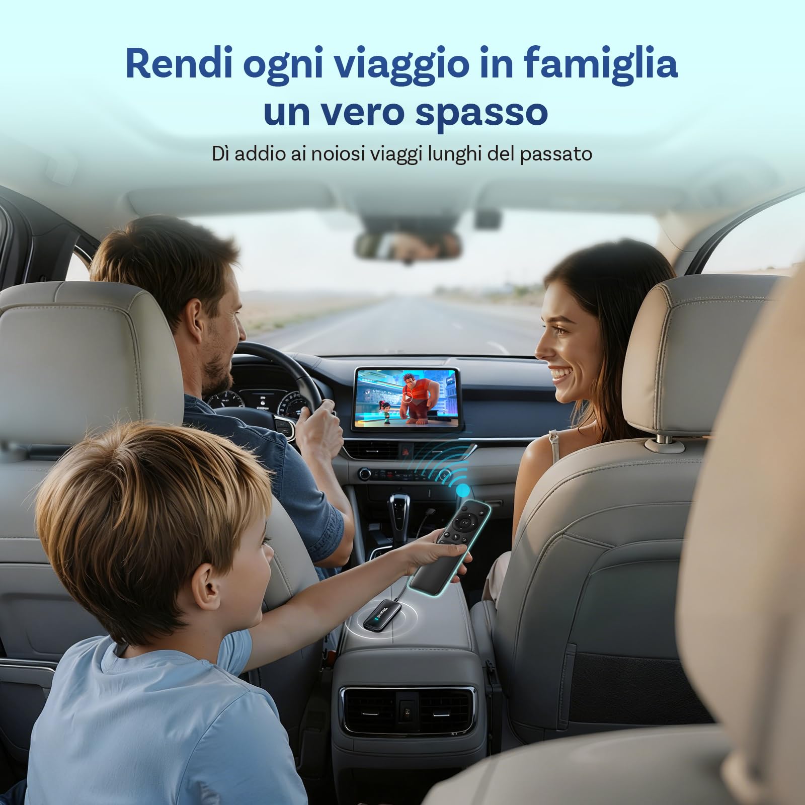 OTTOCAST Play2Video Ultra con Telecomando, 2026 Adattatore Wireless CarPlay e Android Auto con Netflix/YouTube/IPTV/Prime Video Integrati, Android 12.0 AI Box per Auto con CarPlay Cablato Originale