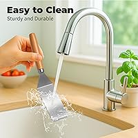 Vista 6 de Juego de 2 espátulas de acero inoxidable, mini espátula para servir para uso en cocina, espátula de metal para cocinar con mango resistente al