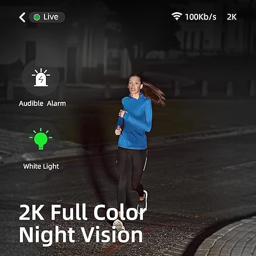 Miniatura 3 de ELECCTV 2K QHD 5200mAh - Cámaras de seguridad para el hogar inalámbricas WiFi al aire libre, IP65 impermeable, audio bidireccional, visión nocturna