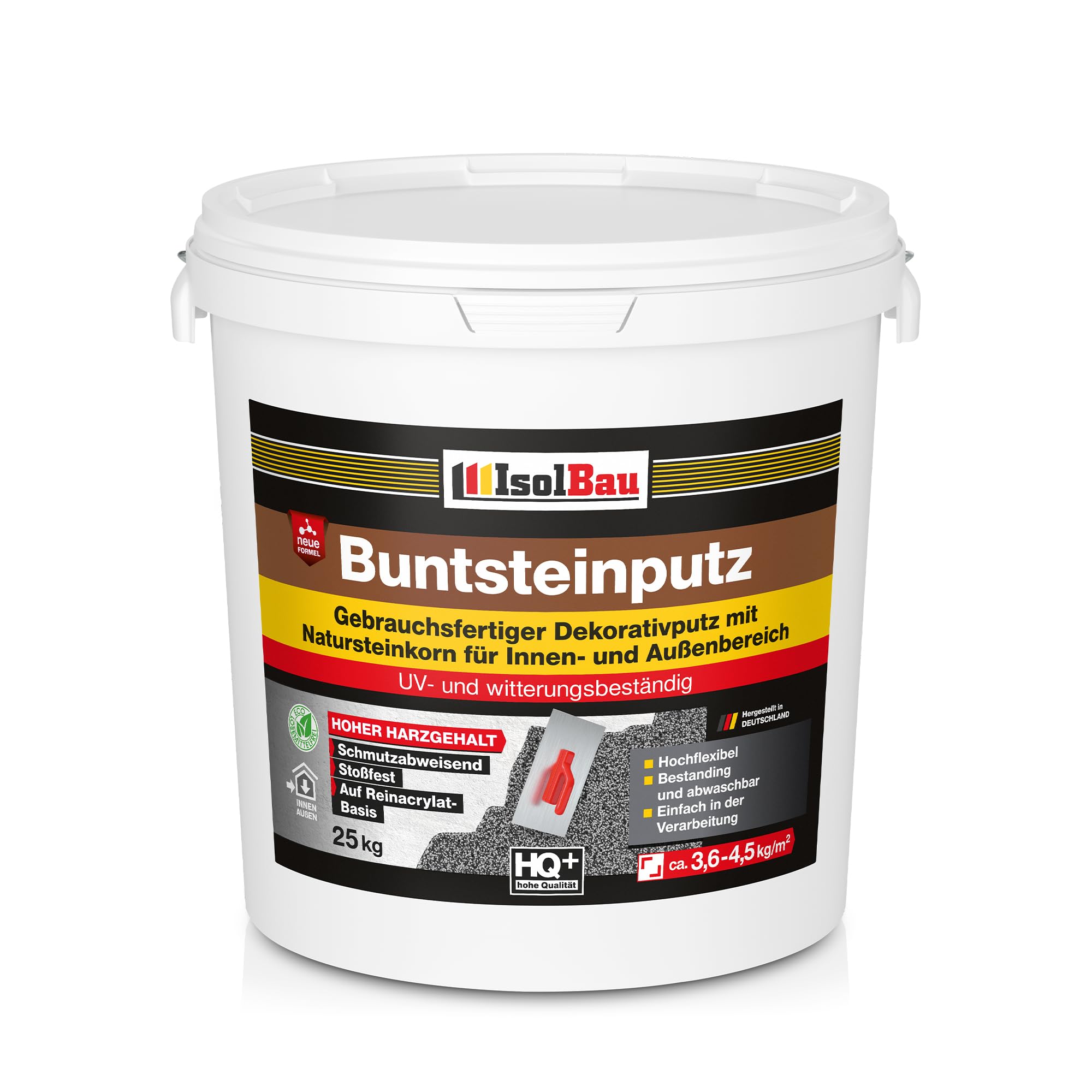 Isolbau Buntsteinputz BP60 – Innen- und Außenputz (Weiß, Sand/Gelb), 25 kg