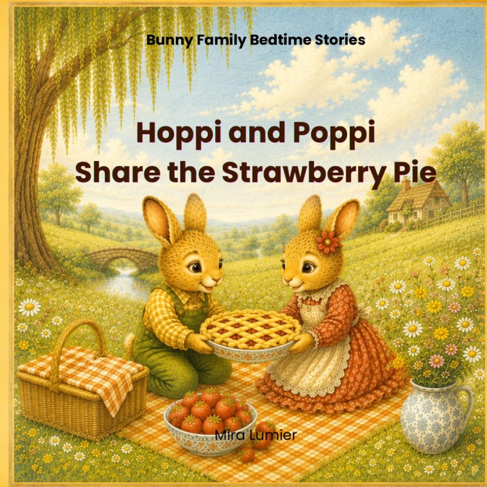 Hoppi and Poppi Share the Strawberry Pie: A gentle bedtime story about friendship, sharing, and feelings for ages 3-6 (Bunny Family Bedtime Stories)