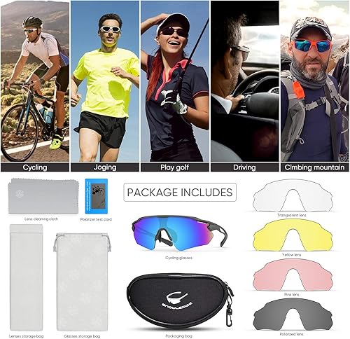 Miniatura 6 de Gafas de ciclismo, TR90 Marco irrompible Polarizado Anti-UV400 Gafas de sol deportivas