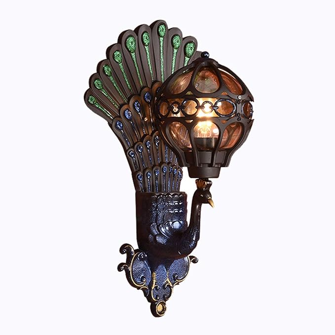 NYSCR Europese stijl Retro Peacock Garden Lights Led Hotel Art Wall Lamp Balkon Villa Deurlicht Geschikt voor buitenverlichting