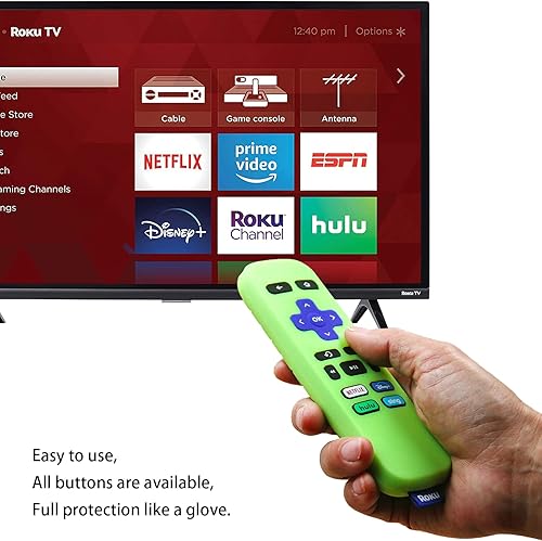 Miniatura 4 de Pinowu - Funda para control remoto (brilla en la oscuridad) compatible con Roku Simple Remote, funda de silicona antideslizante adecuada para Roku