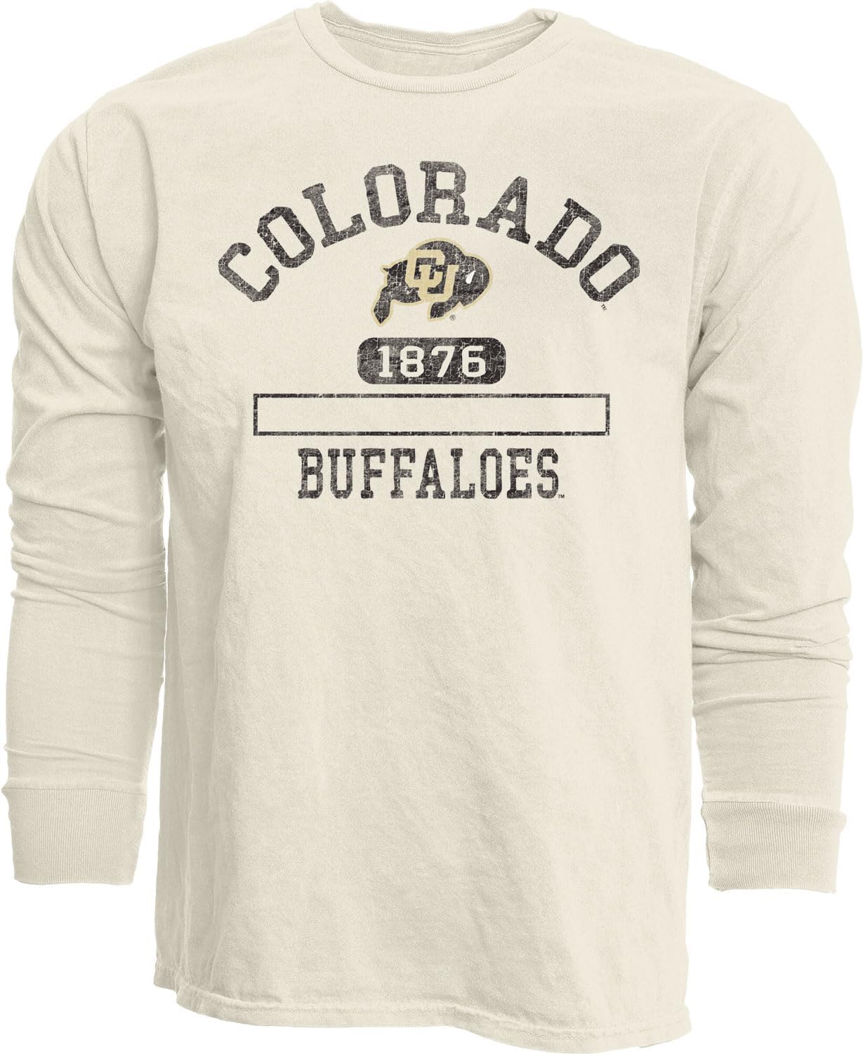 Blue 84 NCAA Unisex-Adult NCAA Officially Licensed Long Sleeve T-Shirt Ivory Dyed Ringspun